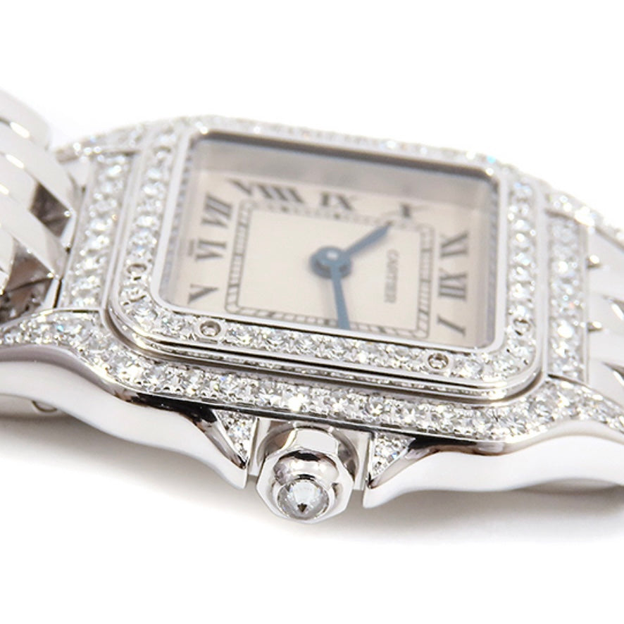 CARTIER PANTHERE Quartz 23mm 18K White Gold ~1TCW DIAMOND Watch