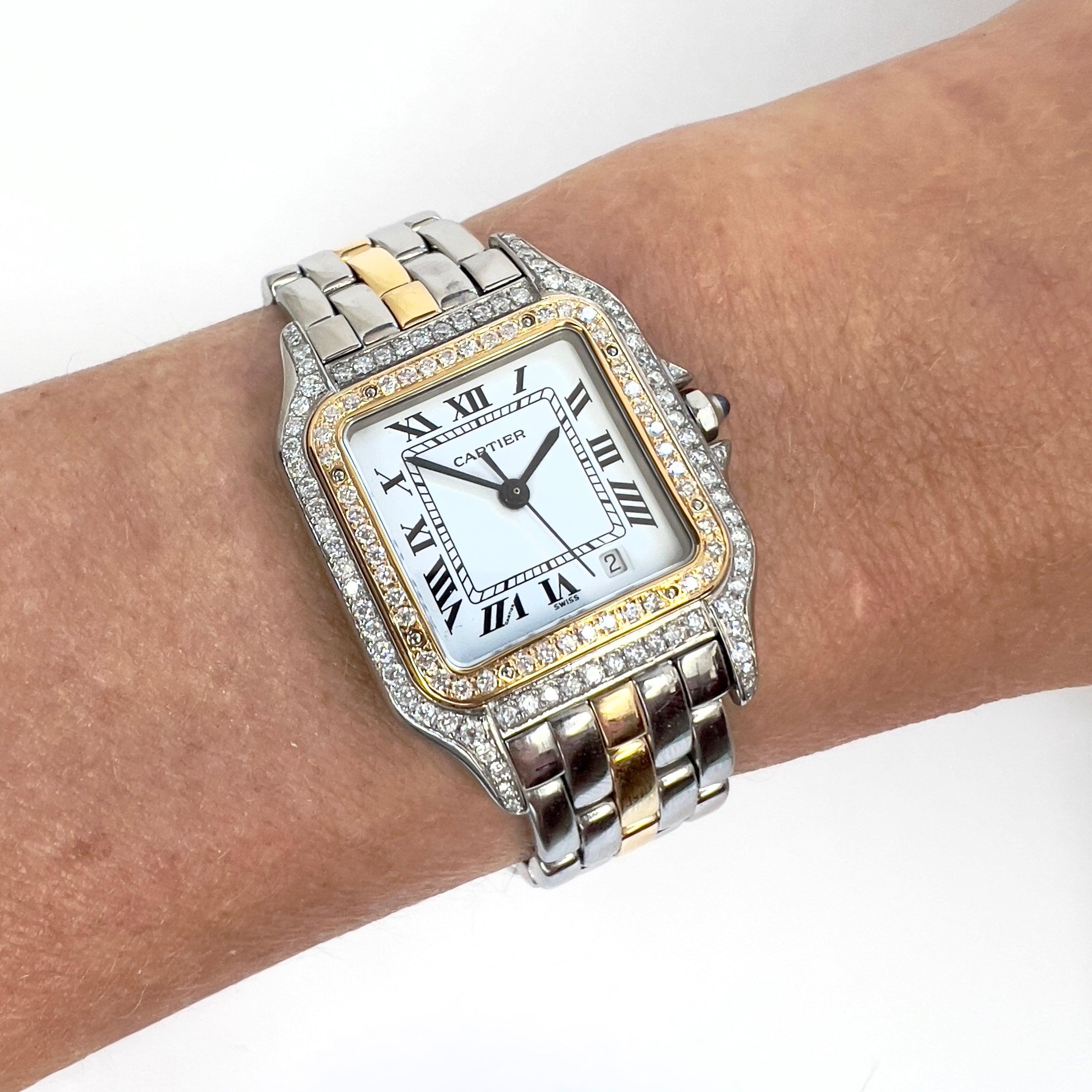 CARTIER PANTHERE Quartz 27mm 1 Row Gold 1.16TCW DIAMOND Watch