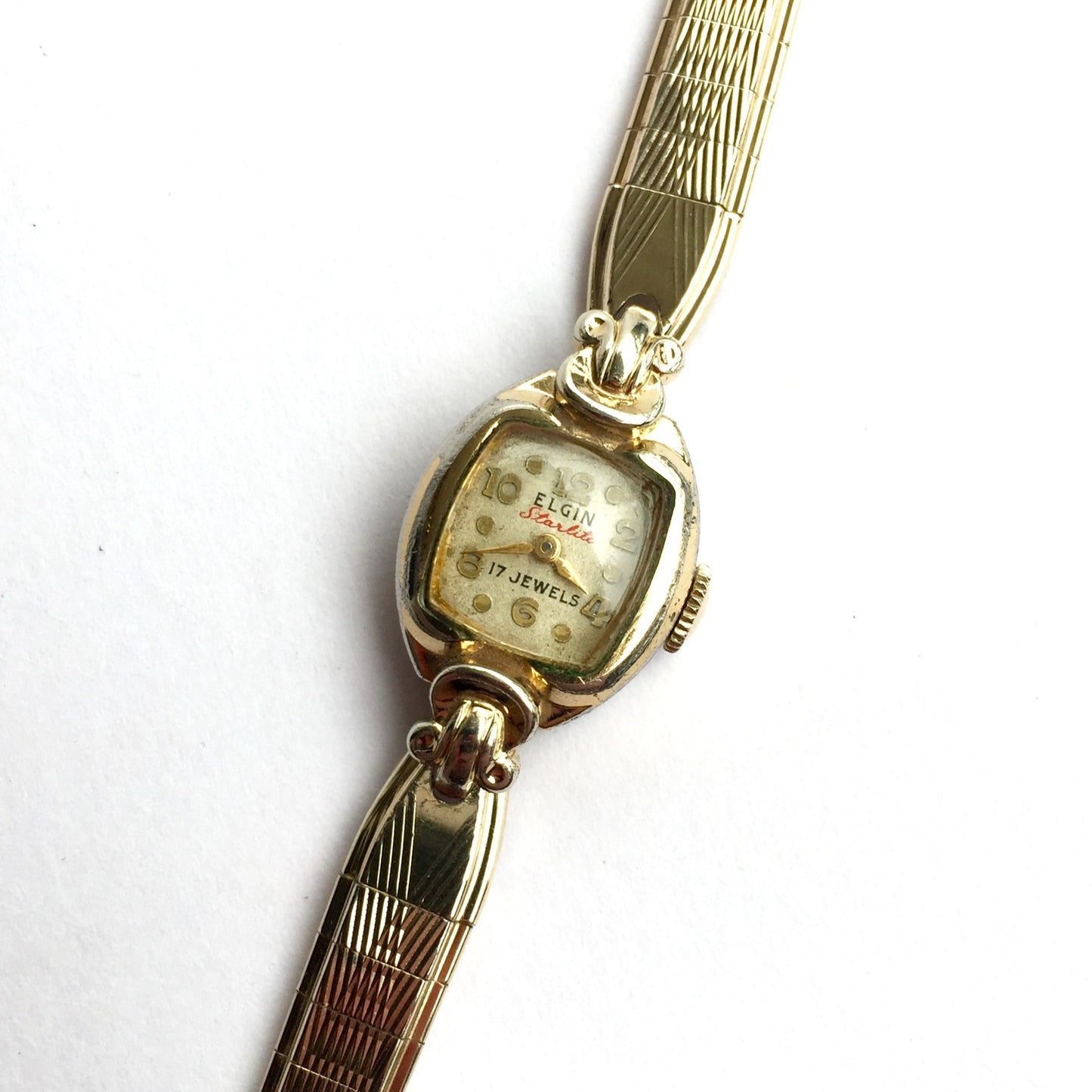 ELGIN STARLITE 17 Jewels Mechanical 14mm Gold-Plated & Stainless Steel Ladies Watch