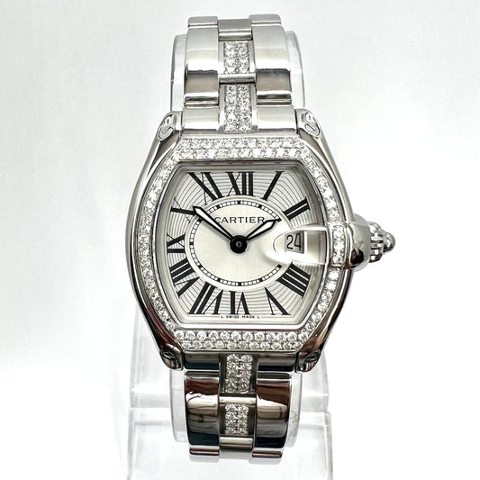 CARTIER ROADSTER Quartz 31mm Steel 1.43TCW Diamond Watch