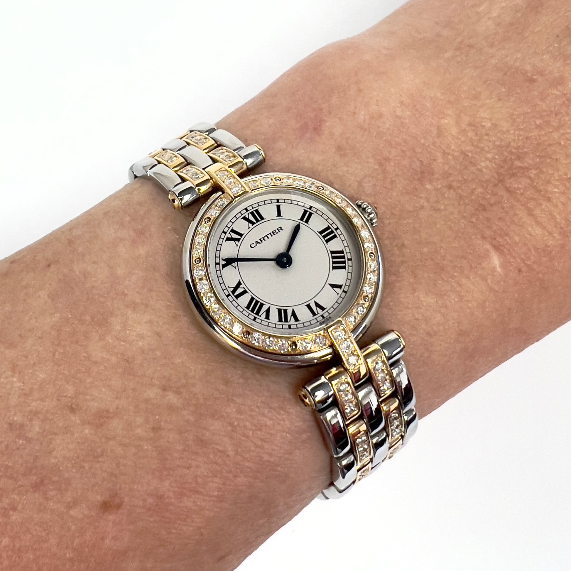 CARTIER PANTHERE VENDOME 24mm 2 Row Gold 0.80TCW Diamond Watch