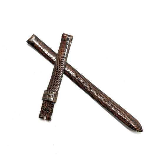 New OMEGA 8mm R Brown Lizard Genuine Leather Band Strap