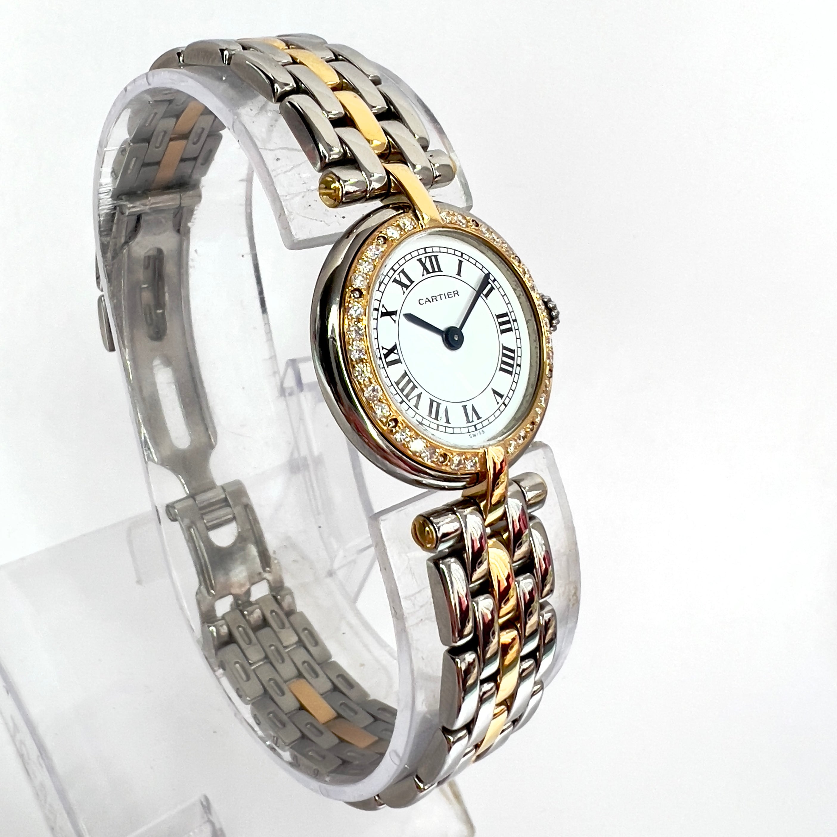 CARTIER PANTHERE VENDOME 24mm Quartz 1 Row Gold 0.30TCW Diamond