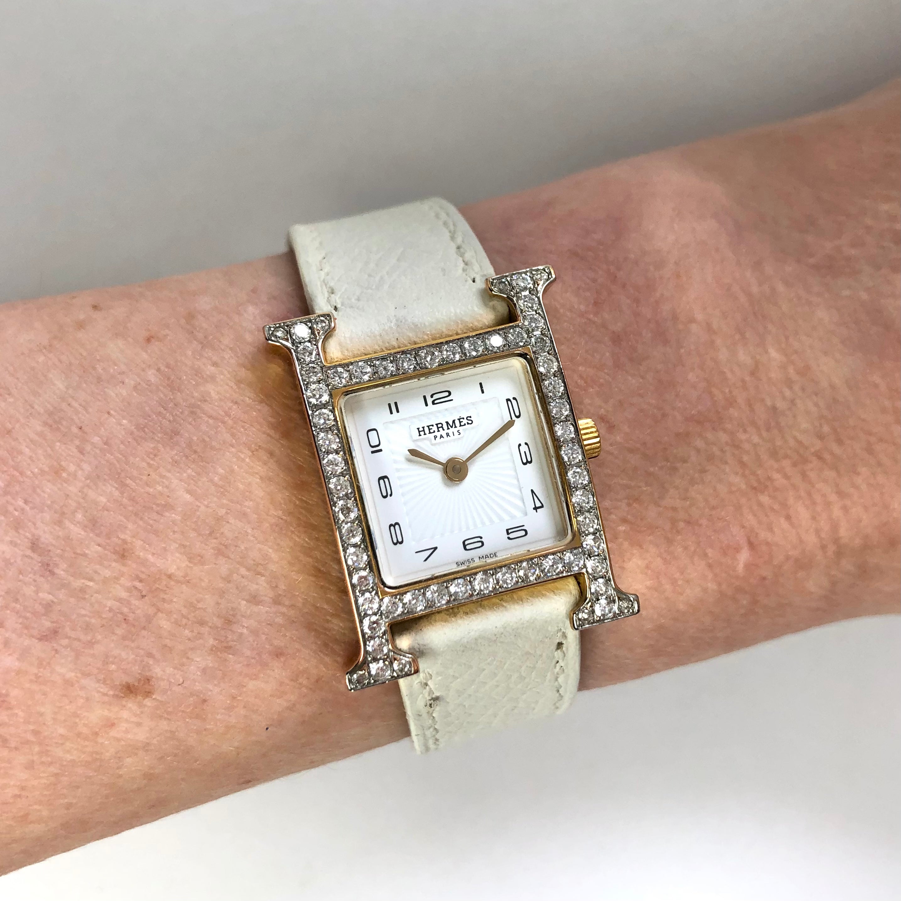 Hermes h watch online with diamonds