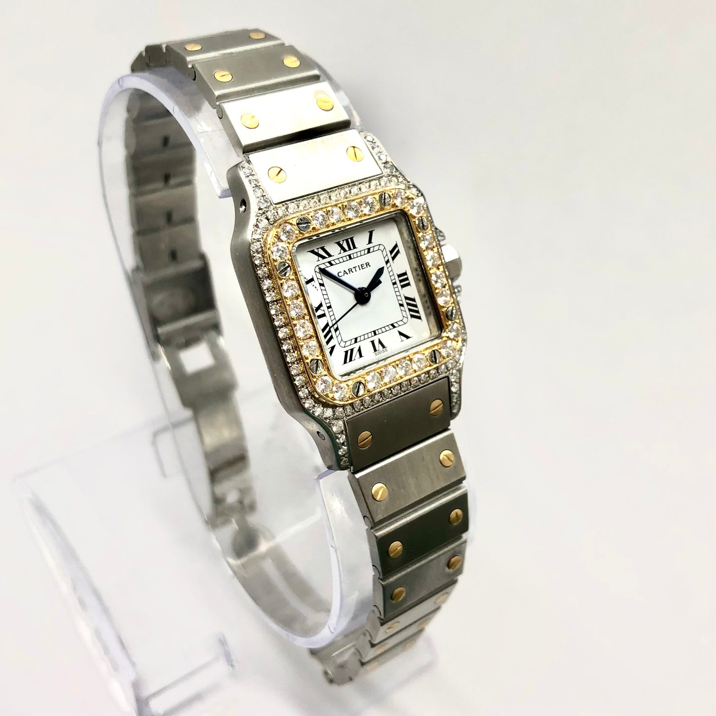 CARTIER SANTOS GALBEE 24mm Automatic 2 Tone 1.09TCW Diamond Watch