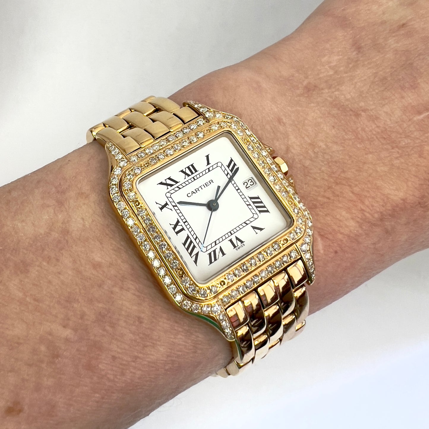 CARTIER PANTHERE 27mm 18K Yellow Gold 1.30TCW Diamond Watch