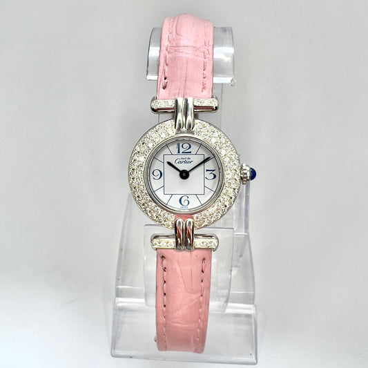 CARTIER COLISÈE Quartz 24mm 925 Silver Diamond Watch