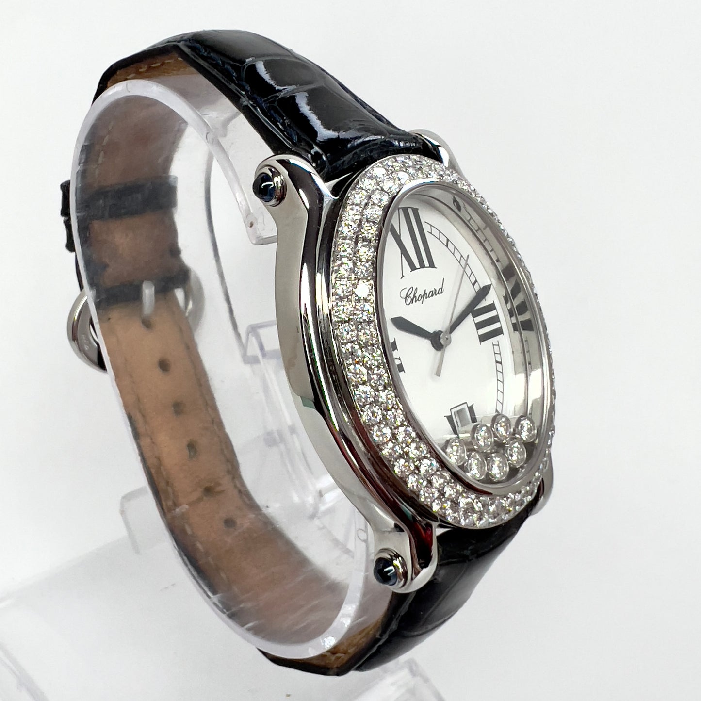 CHOPARD HAPPY SPORT 30mm Quartz Steel 7 Floating DIAMONDS ~3TCW Diamond Watch