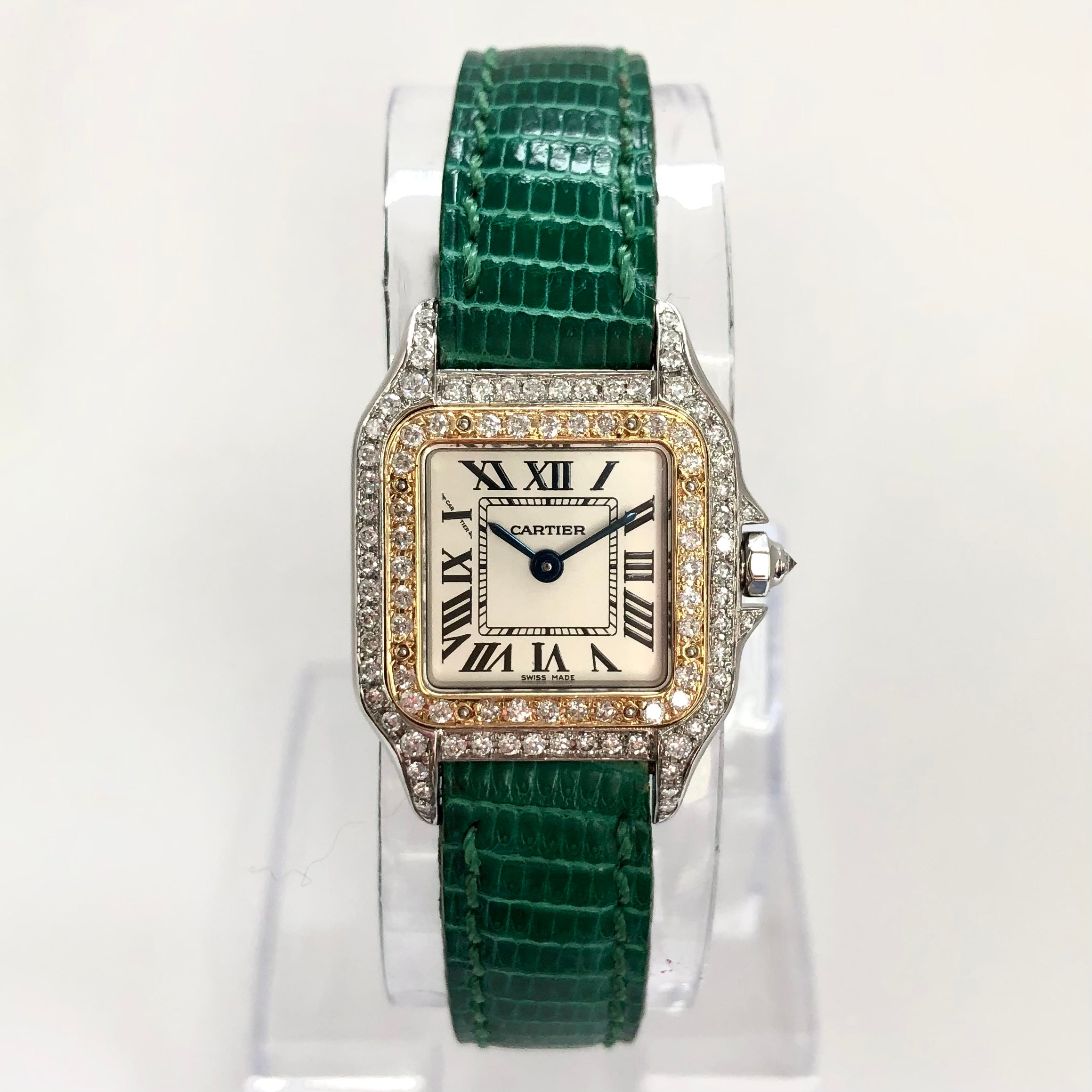 CARTIER PANTHERE 23mm Quartz 2 Tone 0.90TCW DIAMOND Watch NATILUXIA