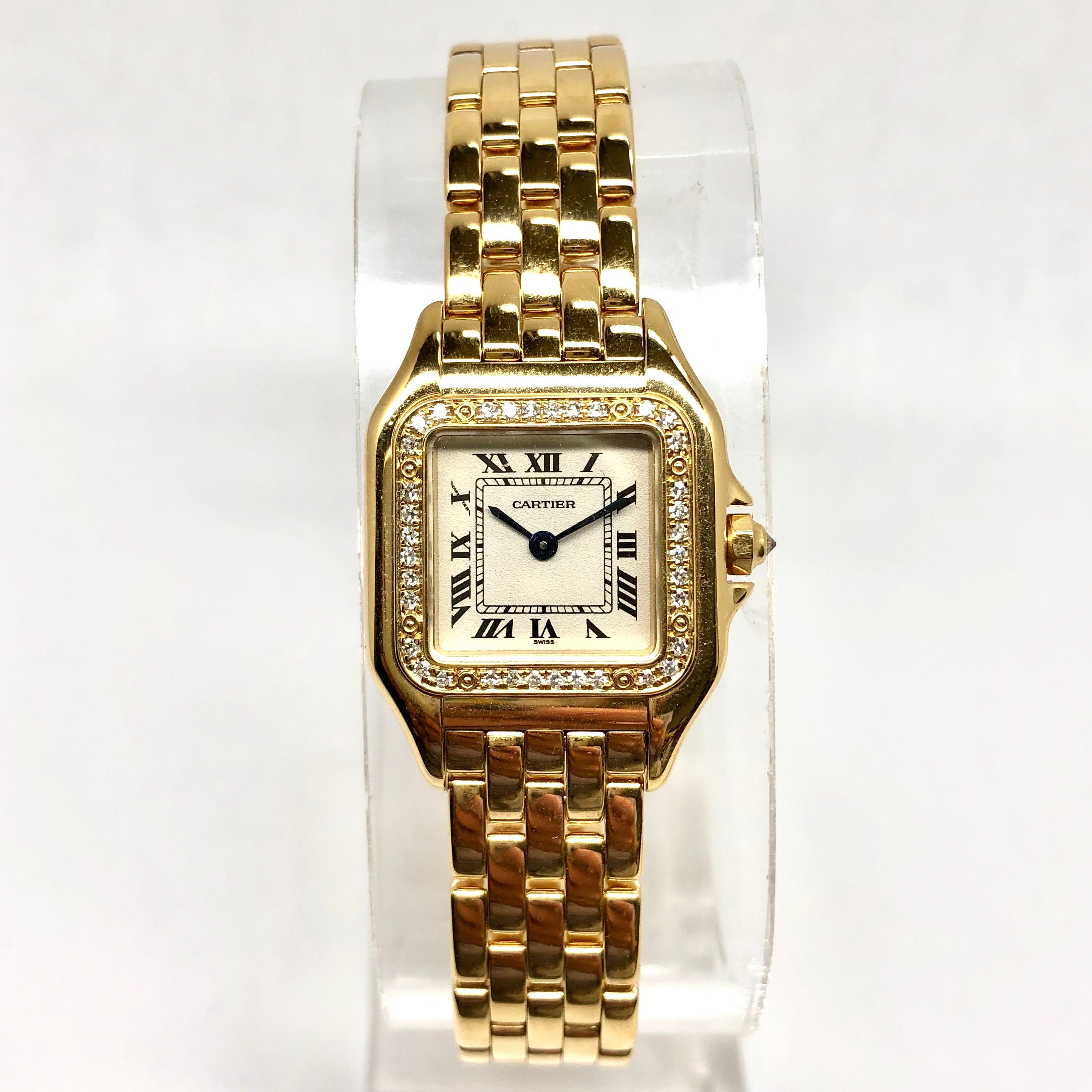 CARTIER PANTHERE Quartz 23mm 18K Yellow Gold DIAMOND Watch NATILUXIA