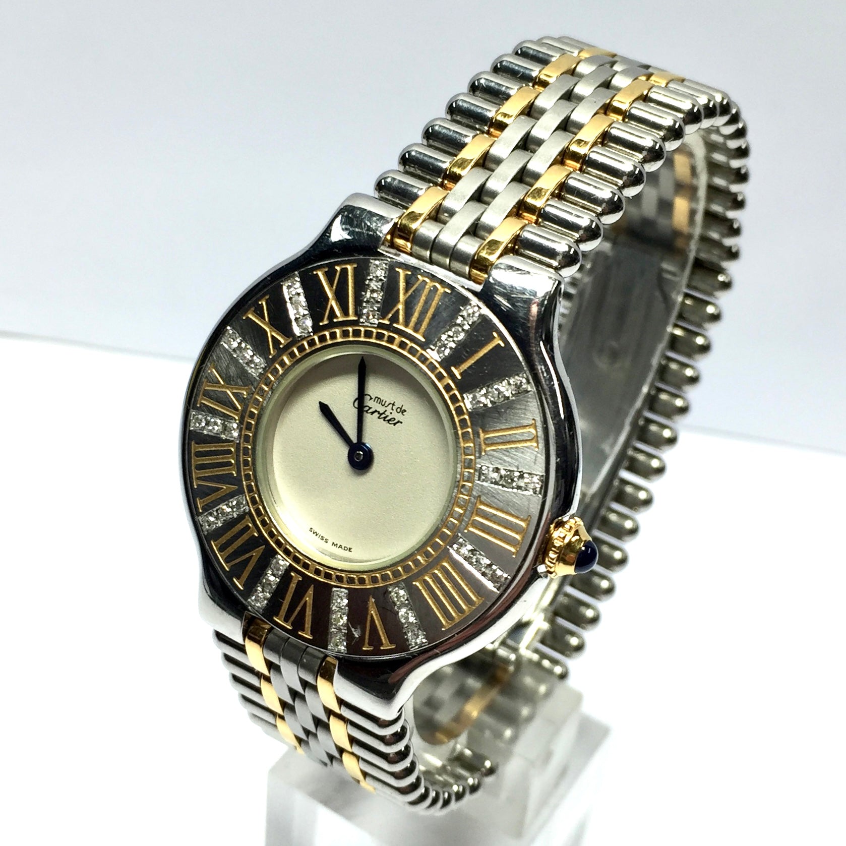 CARTIER MUST 21 Quartz 28mm 2 Tone Diamond Watch