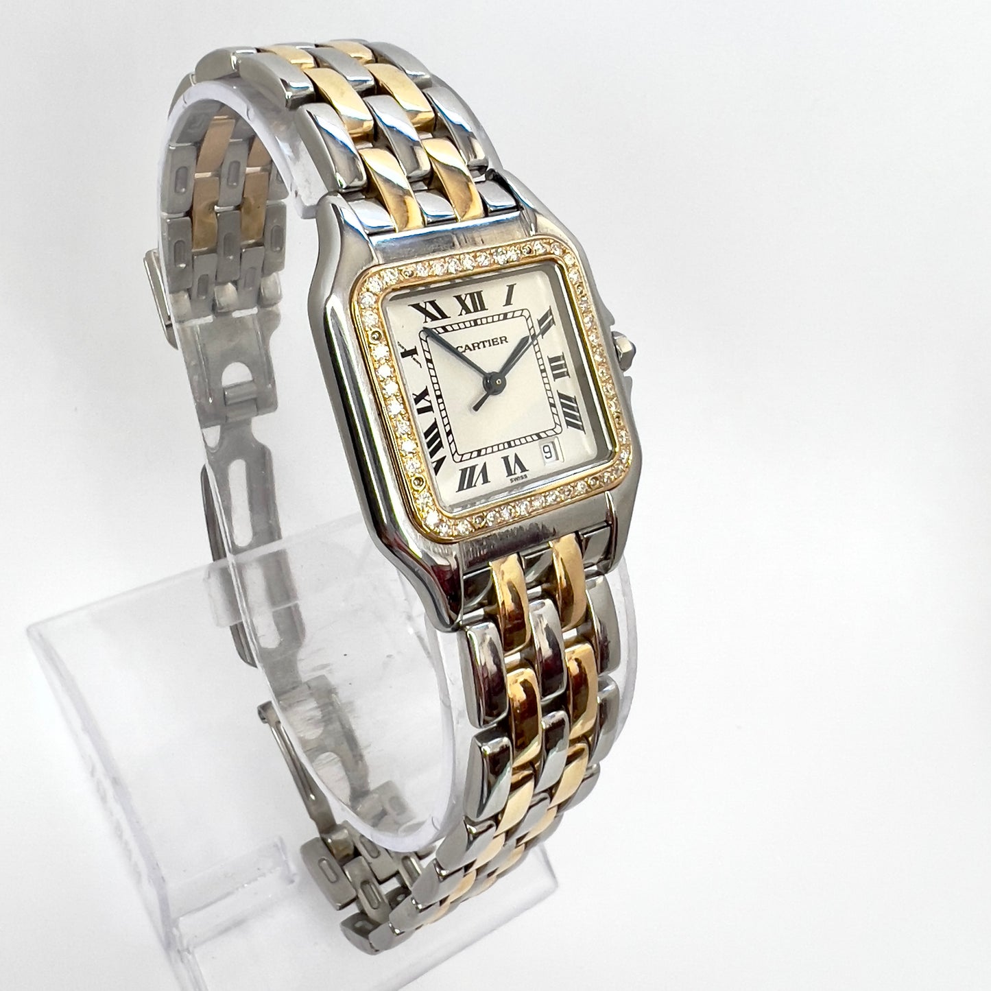 CARTIER PANTHERE Quartz 27mm 2 Row Gold 0.48TCW DIAMOND Watch
