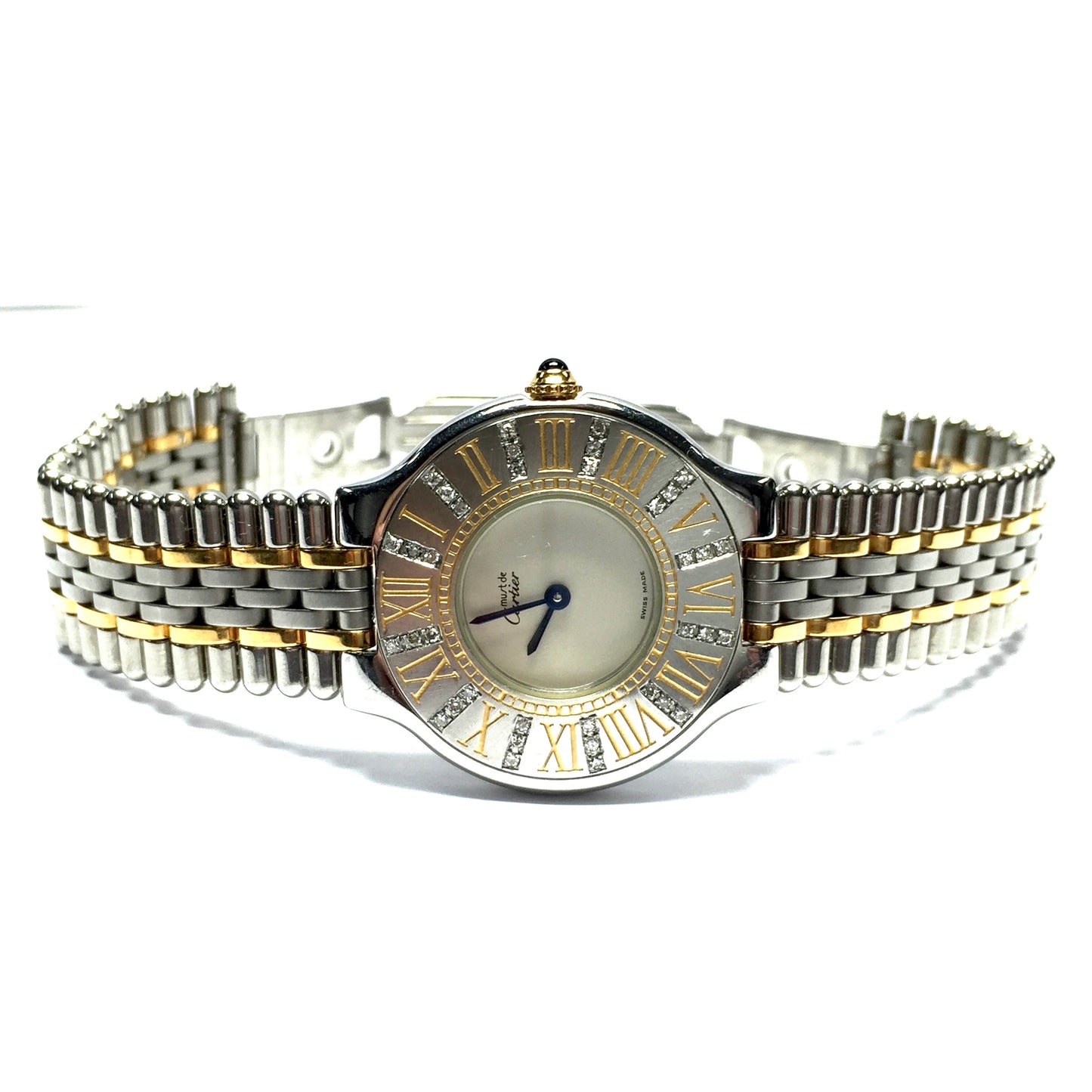 CARTIER MUST 21 Quartz 28mm 2 Tone Diamond Watch