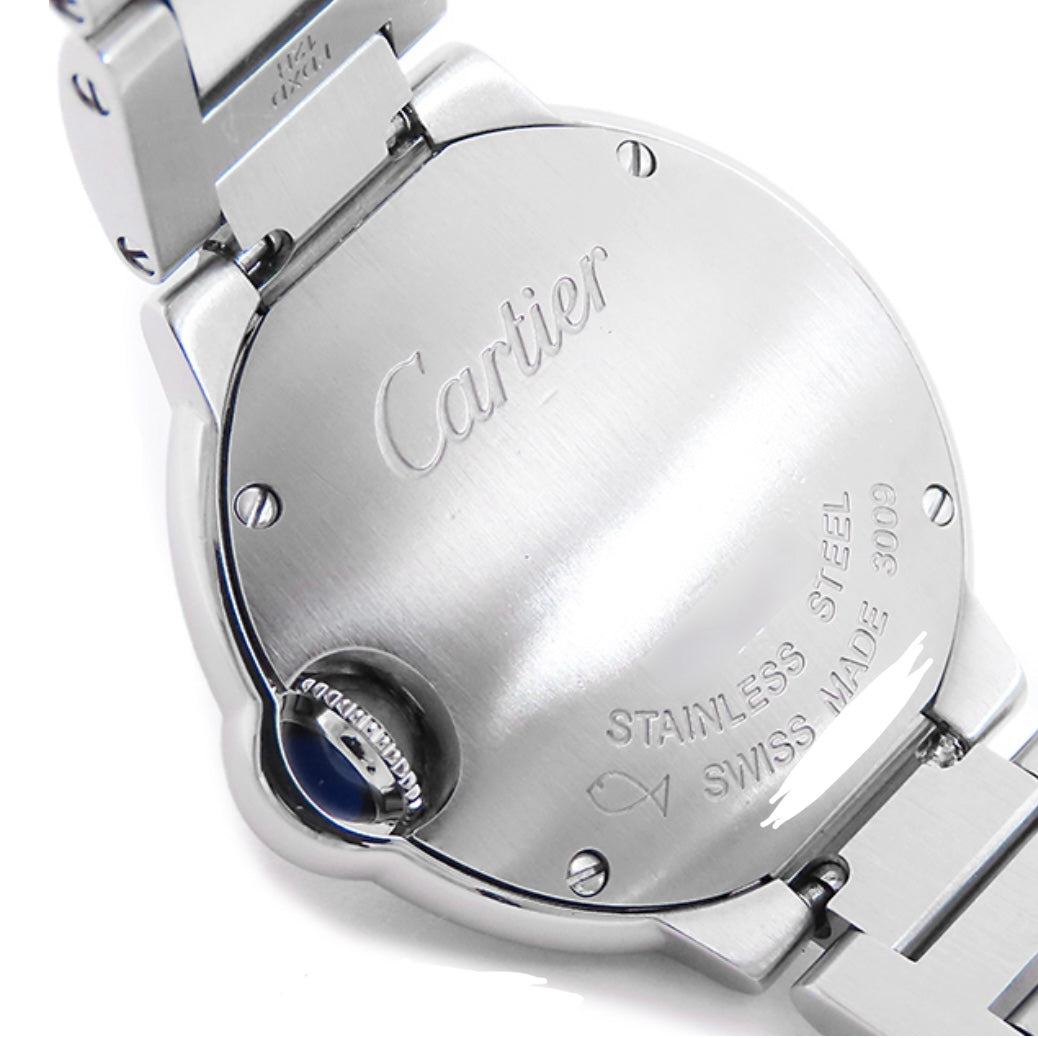 CARTIER BALLON BLEU 28mm Quartz Steel DIAMOND Watch NATILUXIA