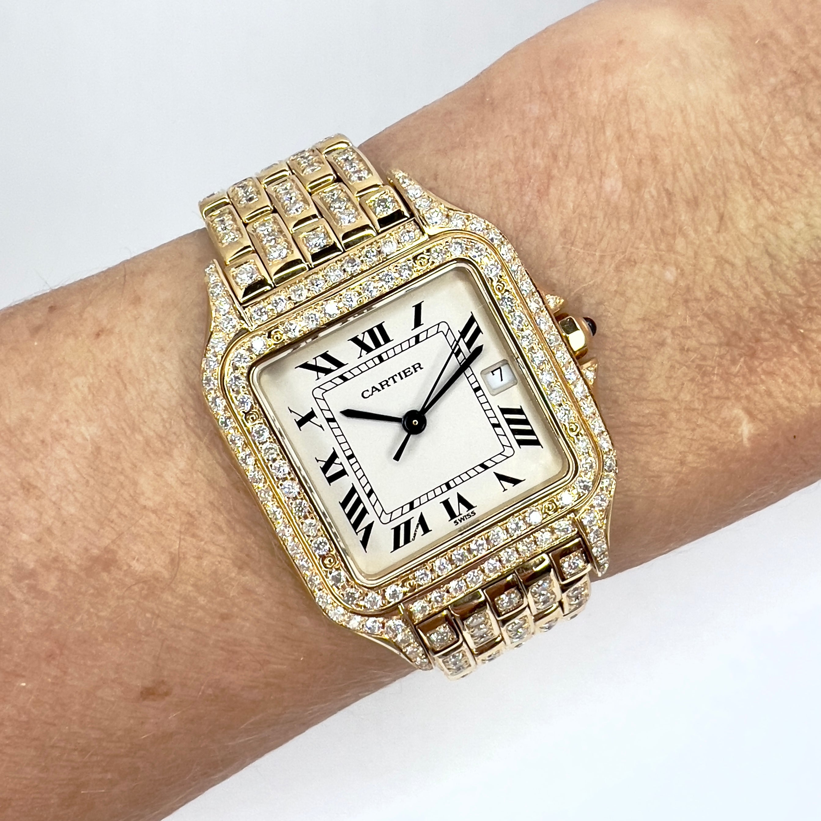 CARTIER PANTHERE 27mm Quartz 18K Yellow Gold 6.1TCW Diamond Watch