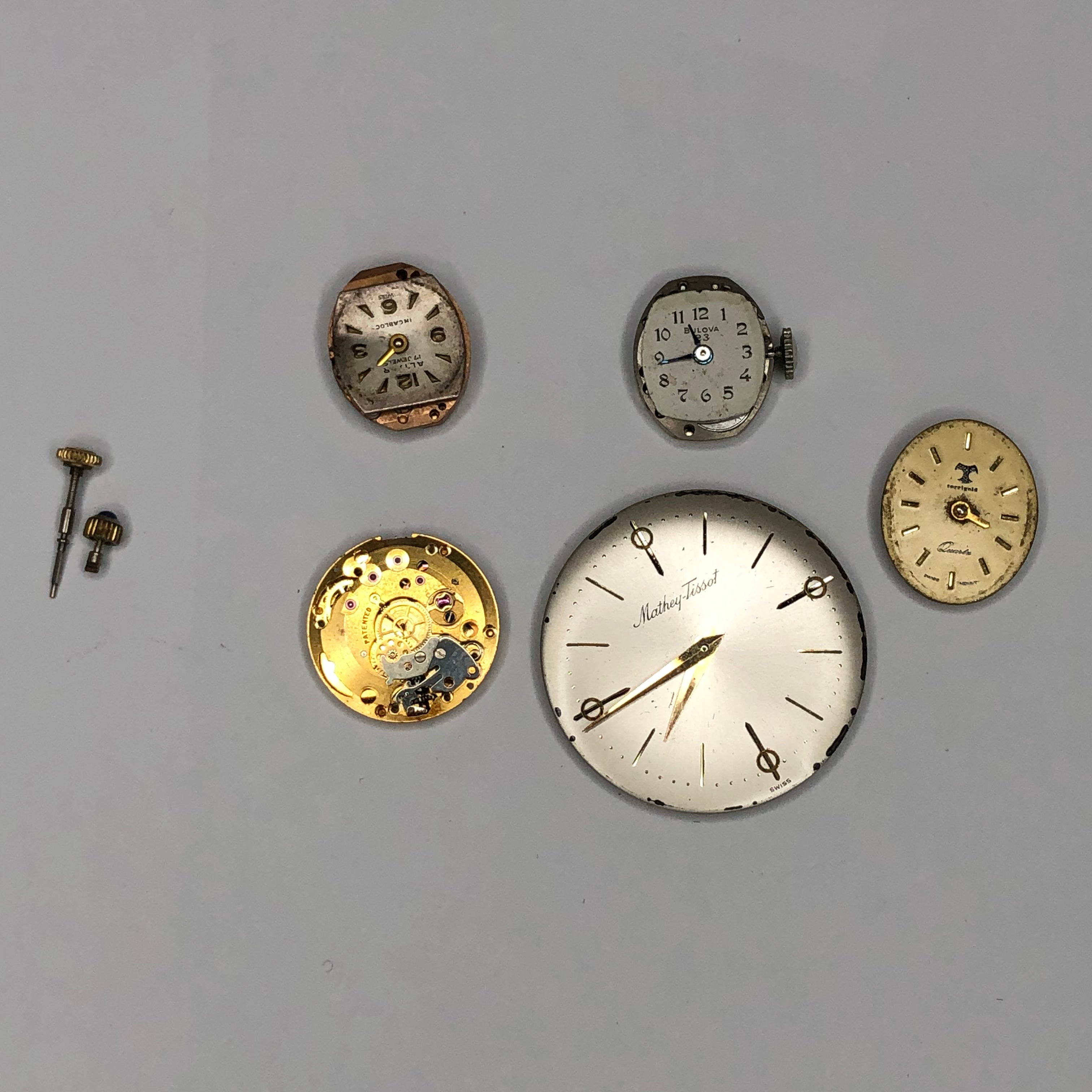 Movements with Dials Blancpain Mathey Tissot Bulova etc