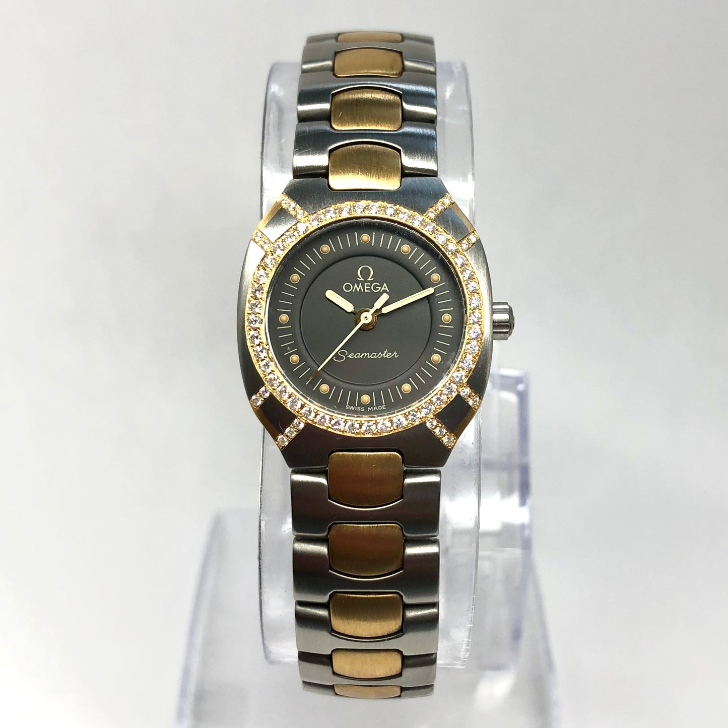 OMEGA SEMASTER POLARIS 2 Tone 23mm ~0.5TCW Diamond Watch