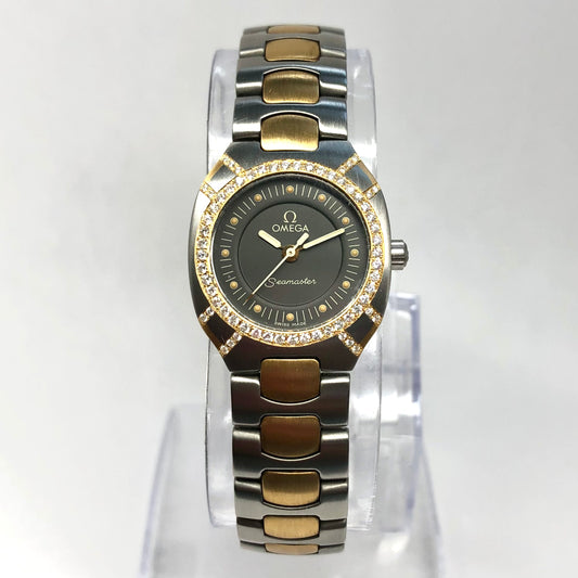 OMEGA SEMASTER POLARIS 2 Tone 23mm ~0.5TCW Diamond Watch