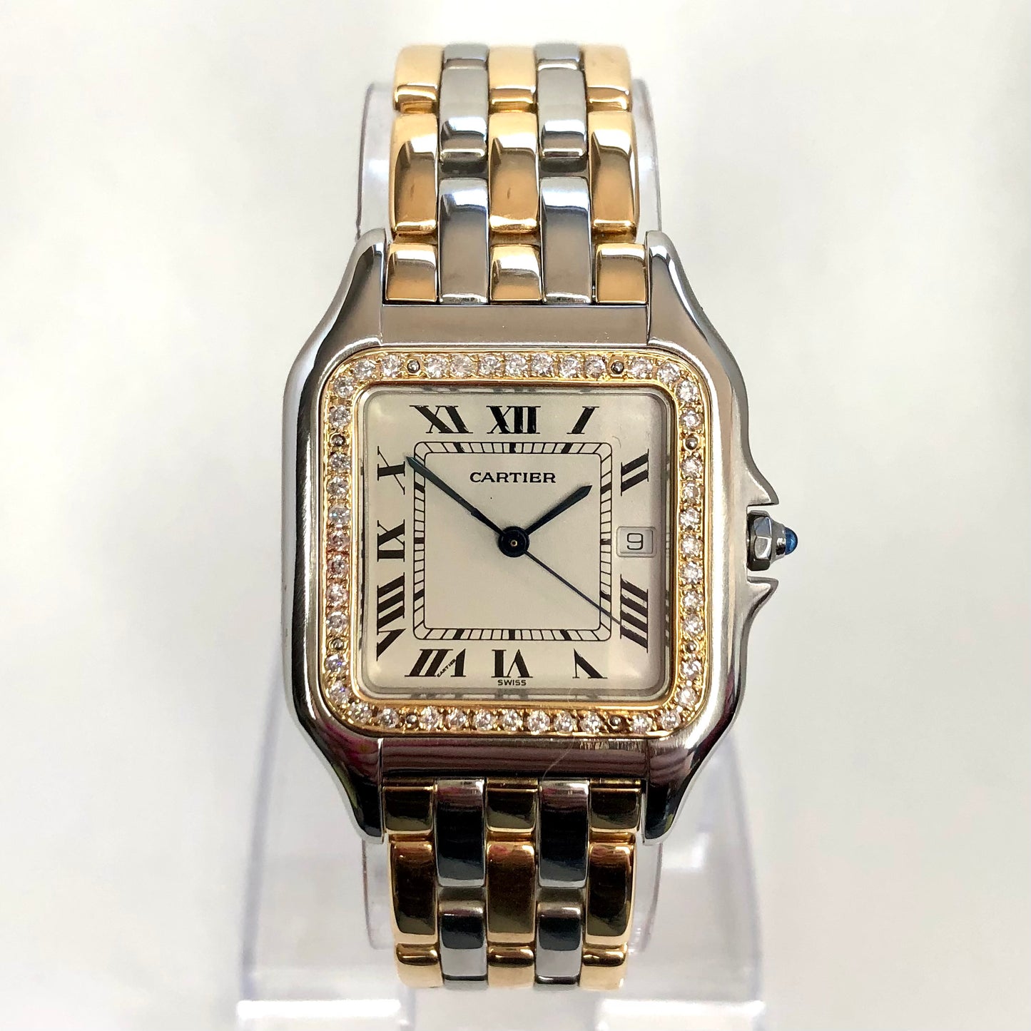 CARTIER PANTHERE 29mm 3 Row Gold 0.55TCW DIAMOND Watch