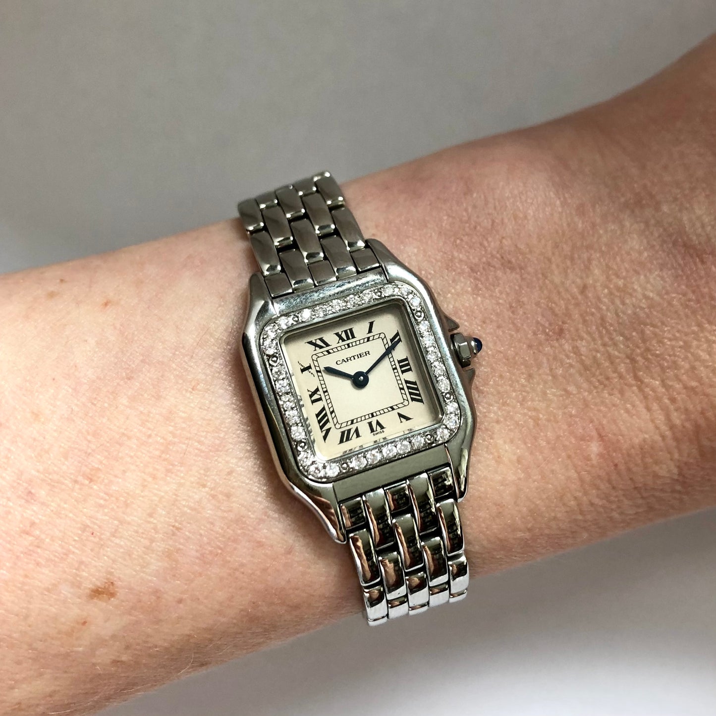 CARTIER PANTHERE 23mm Quartz Steel 0.32TCW DIAMOND Watch