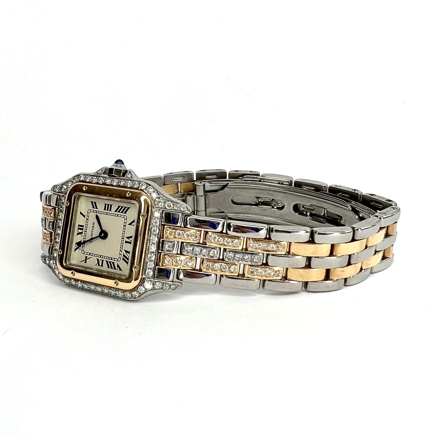CARTIER PANTHÉRE Quartz 22mm 2 Row Gold ~1.2TCW Diamond Watch