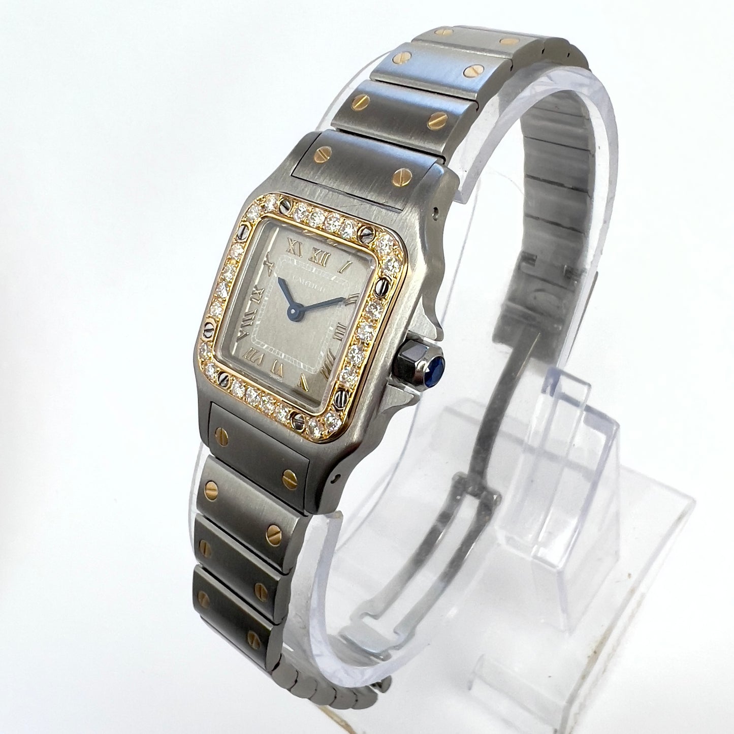 CARTIER SANTOS GALBEE 24mm Quartz 2 Tone 0.54TCW Diamond Watch