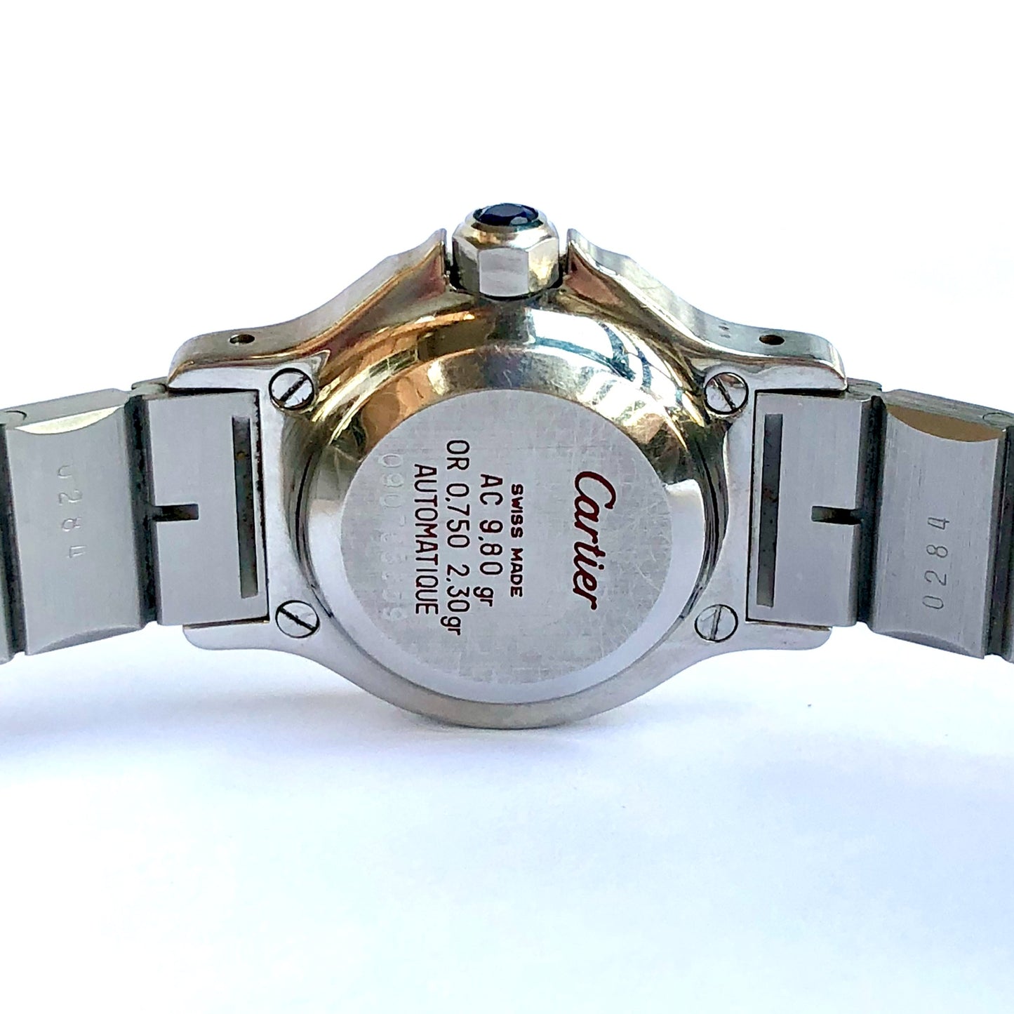 CARTIER SANTOS OCTAGON 25mm Automatic 2 Tone 0.40TCW DIAMOND Watch