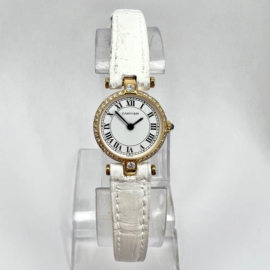 CARTIER VENDOME Mini 19mm Quartz 18K Yellow Gold 0.40TCW Diamond Watch