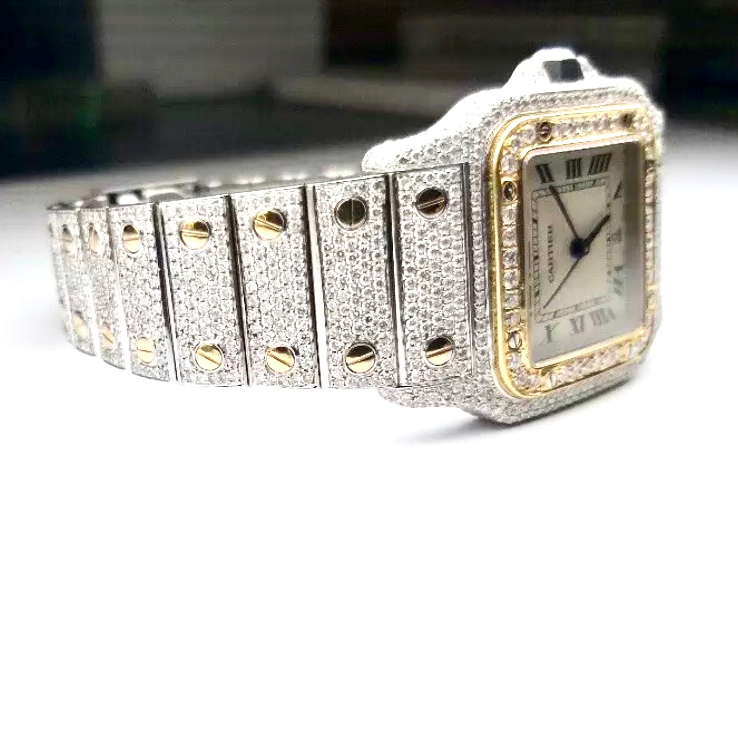 CARTIER SANTOS GALBEE 29mm Quartz 2 Tone 10.20TCW Diamond Watch