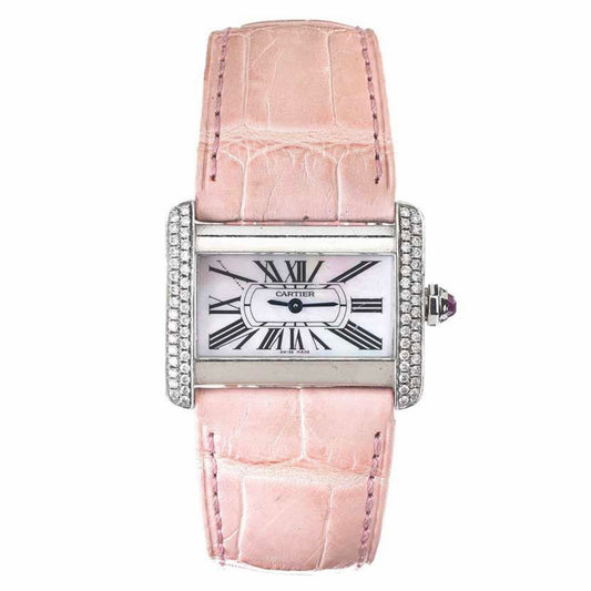 CARTIER TANK DIVAN Quartz 31mm Steel ~0.75TCW DIAMOND Watch