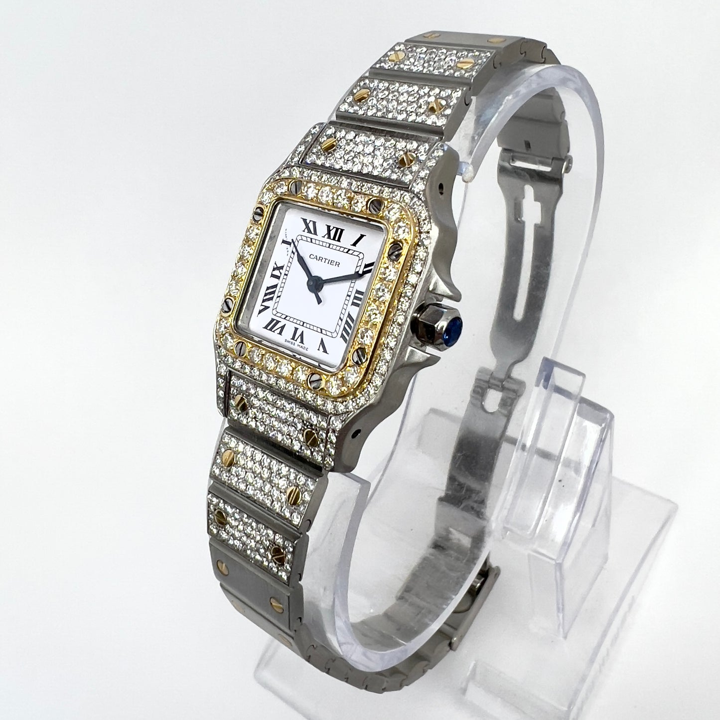 CARTIER SANTOS GALBEE 24mm Automatic 2 Tone 2.42TCW Diamond Watch