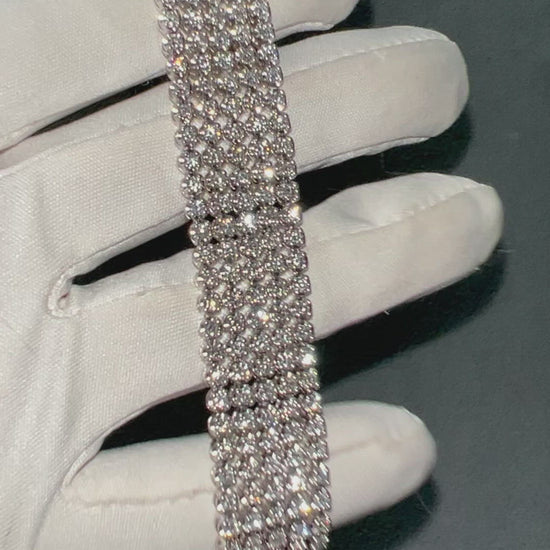 18 White Gold Bracelet G VS1 Natural Diamonds 10TCW 42.73g Bracelet