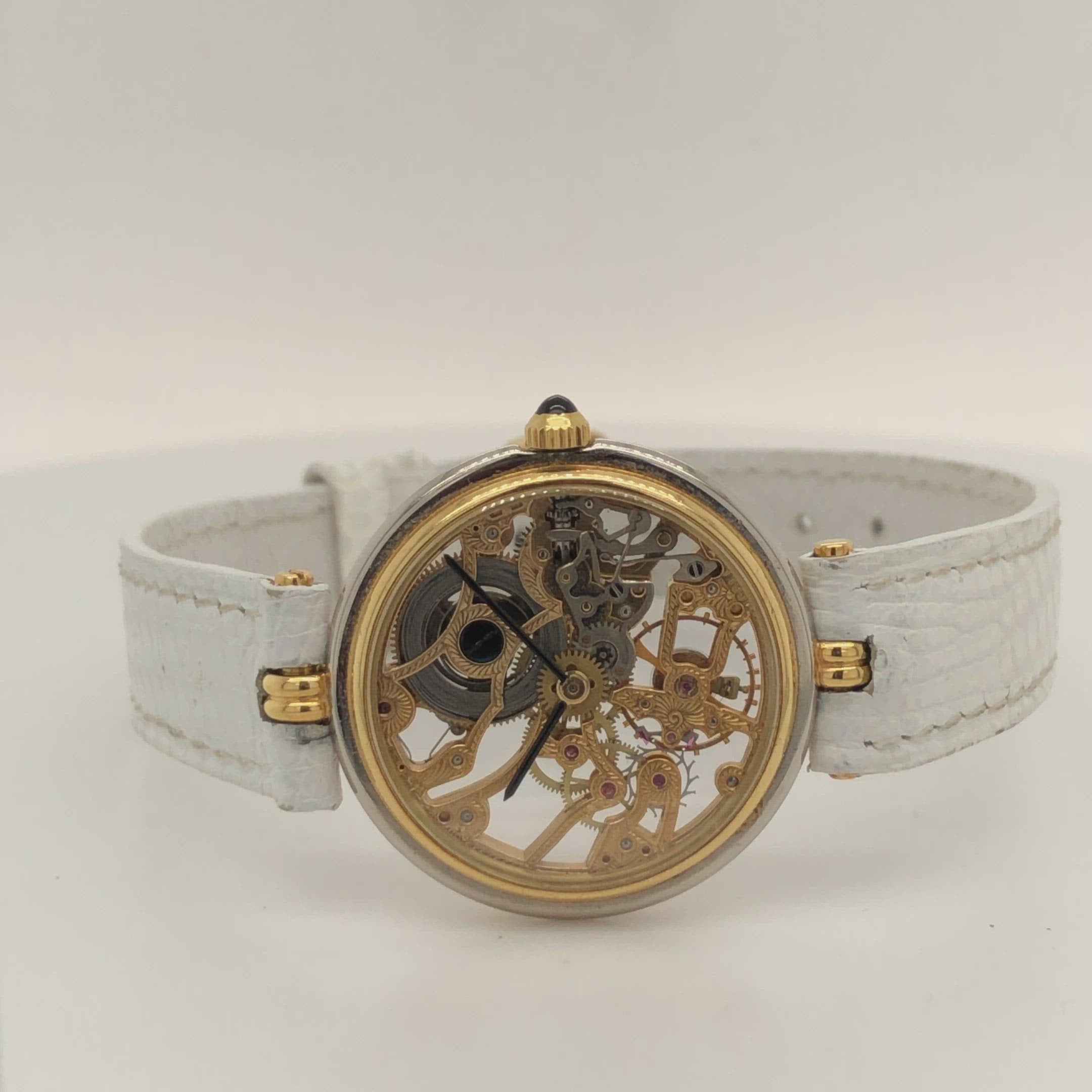 G RALD GENTA Manual Winding 26mm 18K Yellow Gold SKELETON Watch