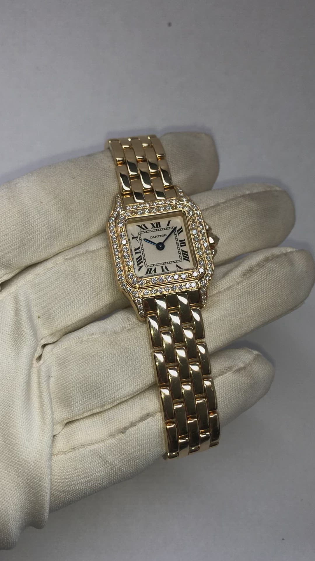 CARTIER PANTHERE Quartz 23mm 18K Yellow Gold 0.88TCW DIAMOND Watch